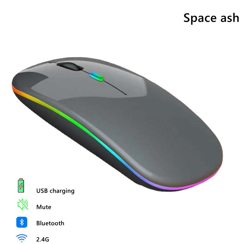 Bluetooth Draadloze 2.4Ghz Muis Usb Optische Muis Oplaadbare Rgb 1600Dpi Muis Computer Ergonomische Gaming Muis Voor Laptop Pc: B2-Bluetooth-3