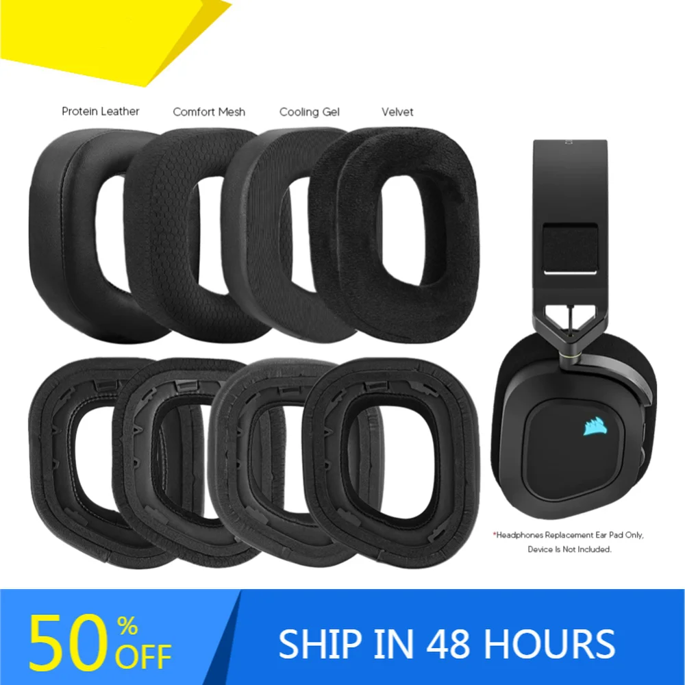 Vervangende oorkussens voor Corsair HS80 HS80 RGB draadloze hoofdtelefoonaccessoires Headset oorkussen Reparatieonderdelen spons