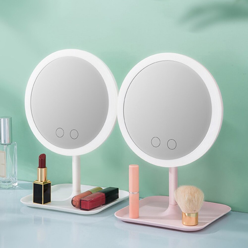 Led Make-Up Spiegel Usb Oplaadbare Verstelbare Led Licht Invullen Make-Up Spiegel Kaptafel Lamp Stand Up Desk Cosmetische Spiegel