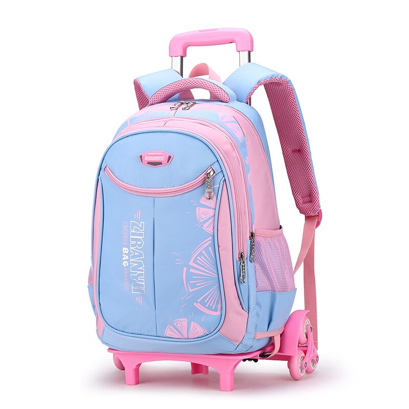 rollen Schule Rucksack Wagen-Rucksack Mit 6 Räder freundlicher Schule Taschen Für Teenager Jungen Mädchen Gepäck Tasche Kind Taschen: hell Blau 6 Räder