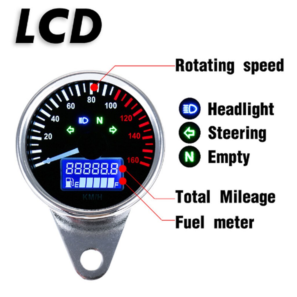 12V LCD Motorrad Digital Anzeige Lcd-Computer-geschwindigkeitsmesser-grüNe Drehzahlmesser Multifunktionale Universal-