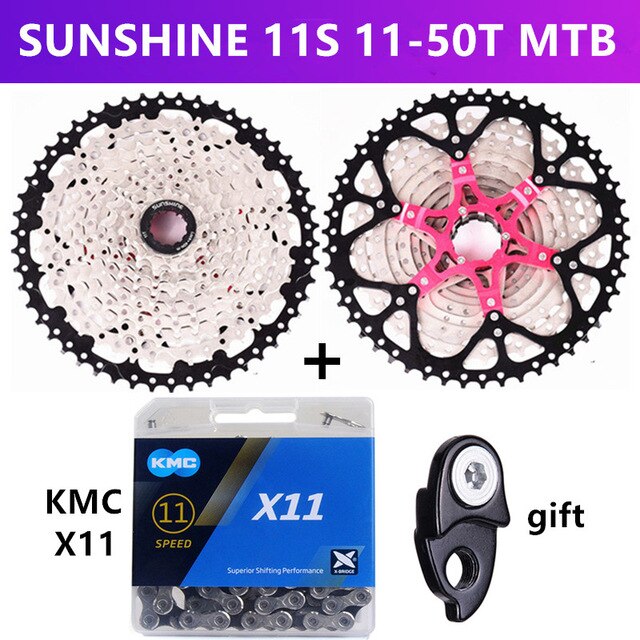 solskinn-sz mtb / landeveissykkel svinghjul 11/22/33 hastighet 11-25t/28t/32t/36t/40t/42t/46t/50t/52t kassett svinghjul og kmc  x11