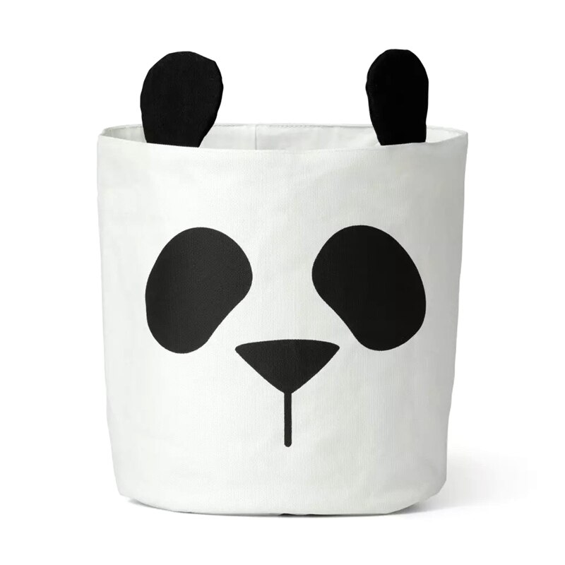 Panda opbevaringspose kurv baby børn legetøjstøj lærred vasketøjskurv opbevaringspose kan stå ble til hjemmet opbevaring spand