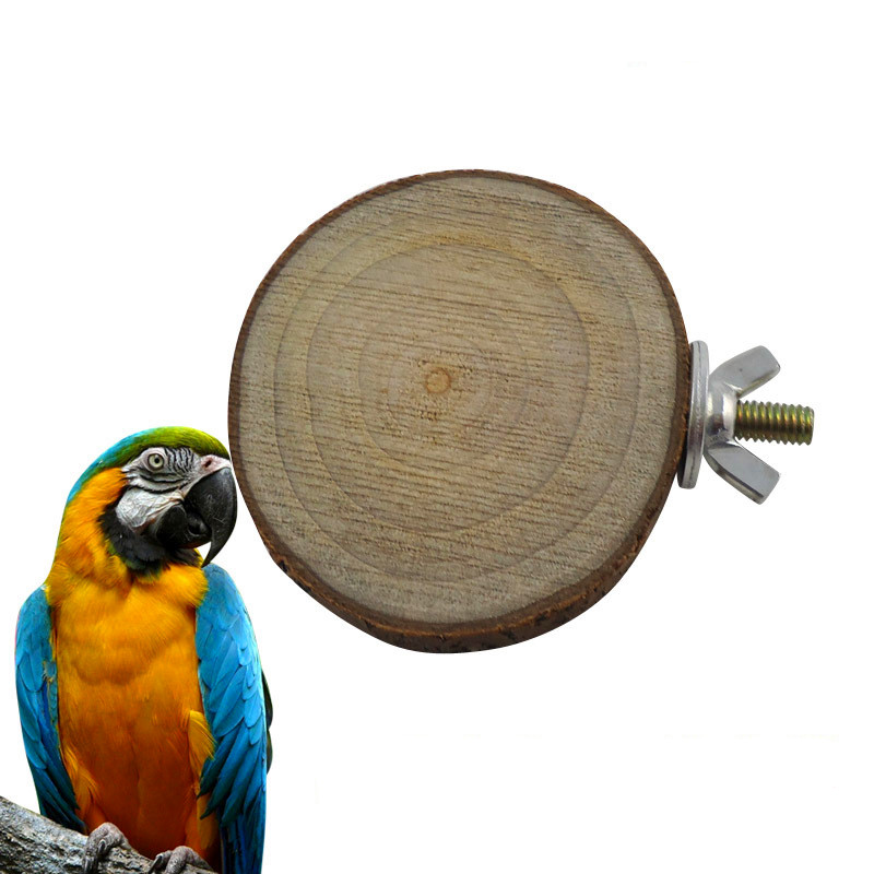 Nature Wood Bird Cage Accessories Wooden Parrot Perches Stand Platform Squirrel Hamster springboard Pet Parakeet Budgie Hanging