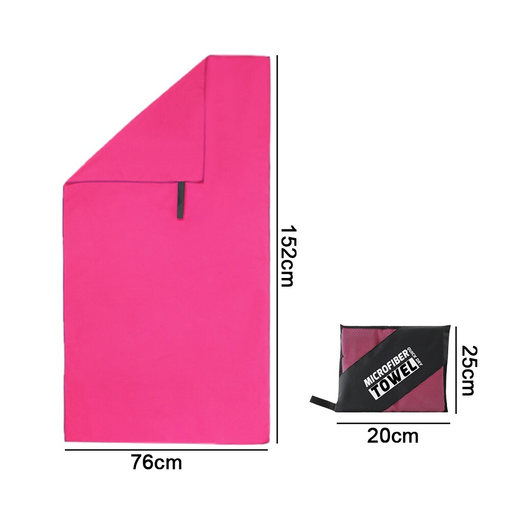 Sports Microfiber Quick Dry Pocket Towel Portable Ultralight Absorbent Large Towel for Swimming Pool Swim Gym Fitness Yoga Beach: Rose Red(76x152cm)