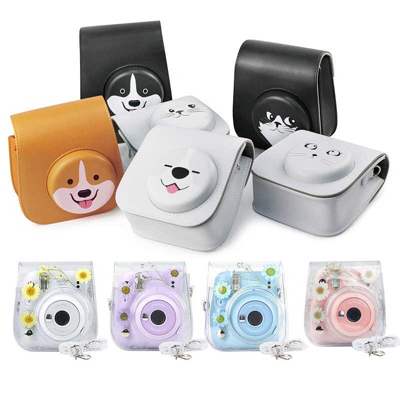 Für Fujifilm Instax Mini 11 9 8 transparent Kamera fallen Schutzhülle Tragen Tasche Abdeckung mit Schulter Gurt