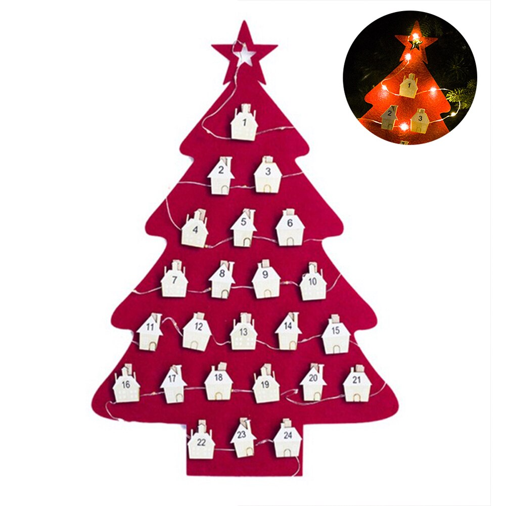 3D bricolage feutre arbre de noël avec éclairage maison décoration de noël enfant de noël jouets nouvel an Navidad décorations de noël: A2 S