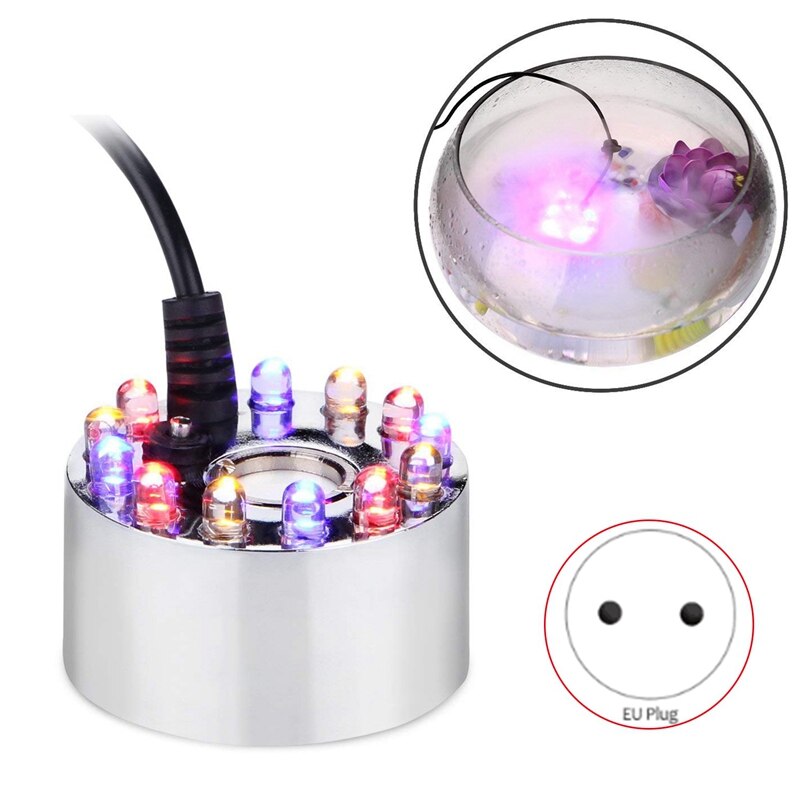 ledet tåke maker tåkemaskin demning fogger luftfukter, til akvarium fisk basseng vann fontene steinrik dekorasjon eu støpsel