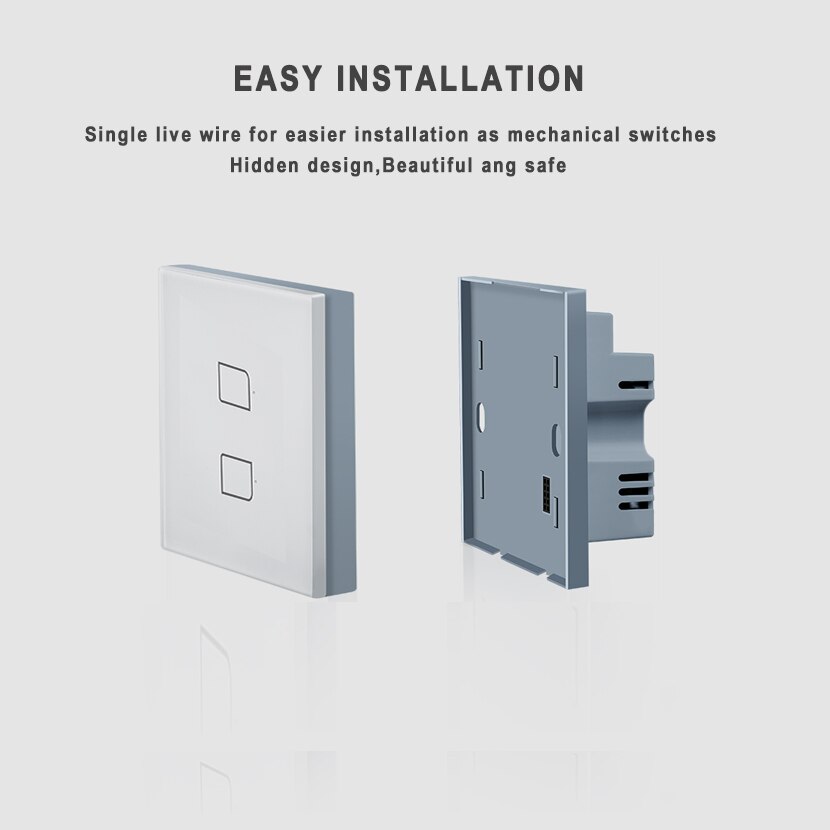 New broadlink bestcon  tc2s- eu standard  rf433 smart wall light touch switch works with alexa, google home, and smart home applications.