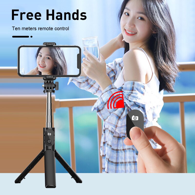 Draadloze Bluetooth Selfie Stick Opvouwbare Mini Statief Uitbreidbaar Monopod Met Afstandsbediening Statief Handheld Camera Zelf Schieten