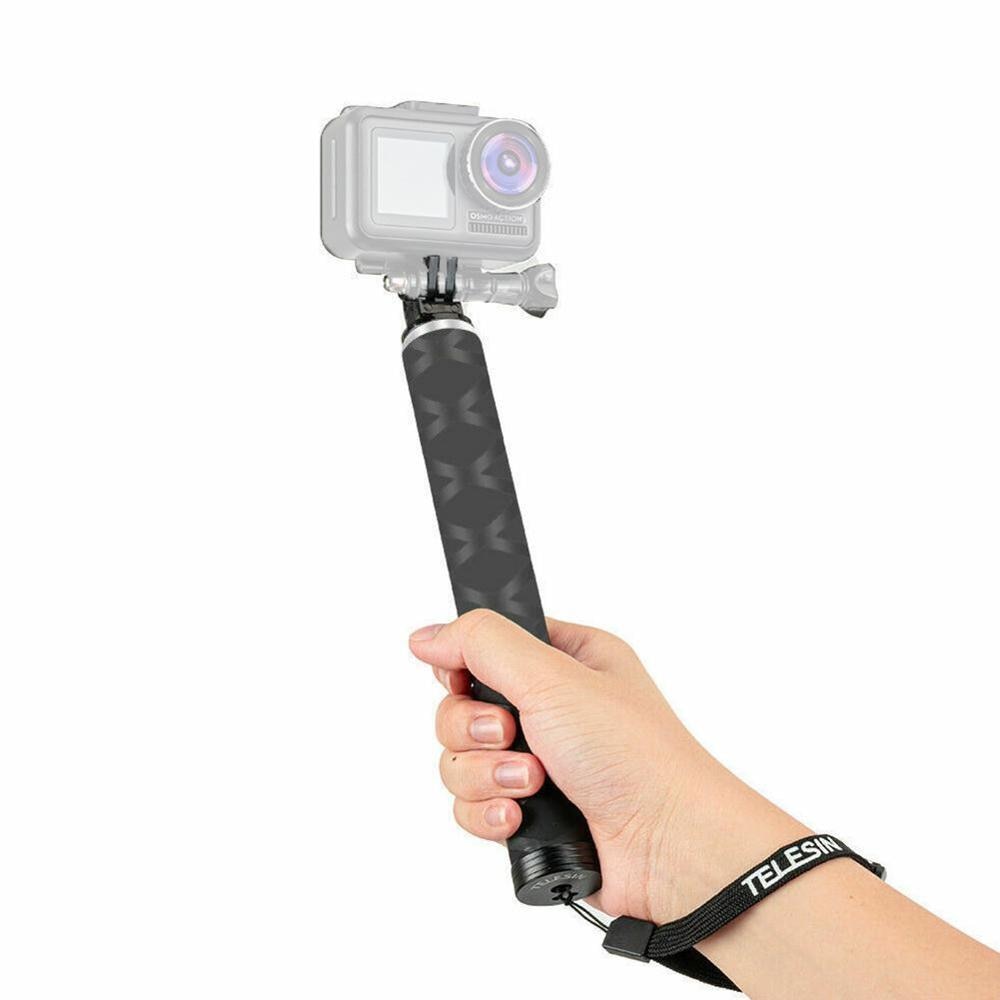 Telesin 35 tommer kulfiber selfie stick stativ vandtæt balck kamera hero pole 9/8/7 action tilbehør til gopro osmo x  e7 n 1