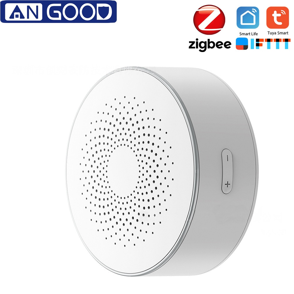 ANGOOD Tuya Zigbees Wireless Linkage Smart Alarm Sensor Sound and Light Alarm Horn Siren Remote Controll for Smart Life Home