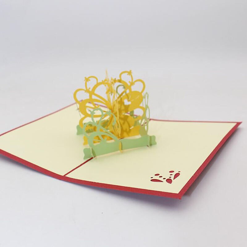 Handmade Kirigami 3D Cards Pop UP Greeting Cards With Envelope For Girls Creztive Birthday Wedding Invitations