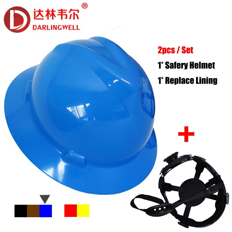 Full Brim Hard Hat with Lining V Gard Safety Helmet Accessories for Construction Engineers Railway Metallurgy Wide Brim Work Cap: Blue