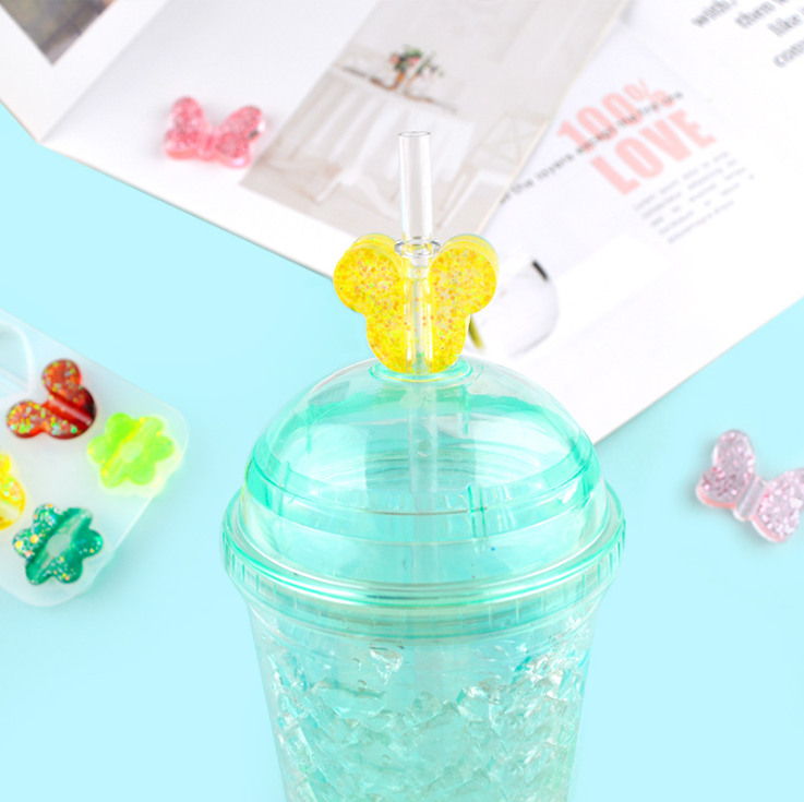 Diy-strohhalmaufsatzform aus harz, form für blume und schmetterling, strandparty-dekoration, epoxidharz-kunst, strohhalmbefestigung, bastelarbeiten