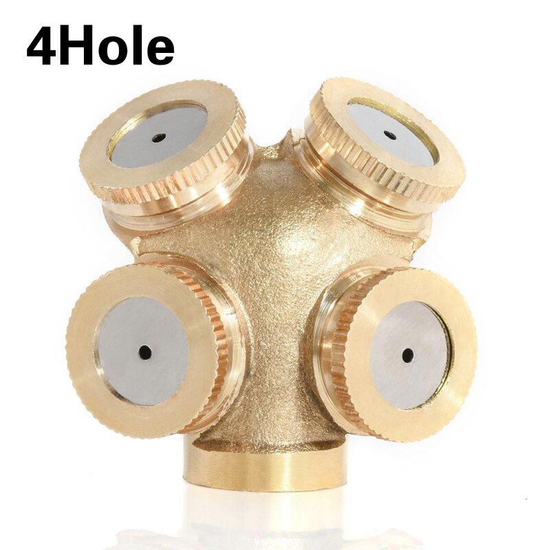 1 2 3 4 hål mässing spray dimma munstycke hane 1/2 3/4 trädgårds dimma munstycke bevattningsarmatur hem vattning trädgårdsredskap: 4 hål