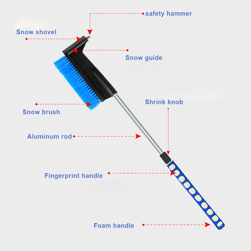3-In-1 Multi-Function Car Snow Removal Shovel Car Snow Ice Brush Glass Defrosting Deicing Cleaning Tool TUE88