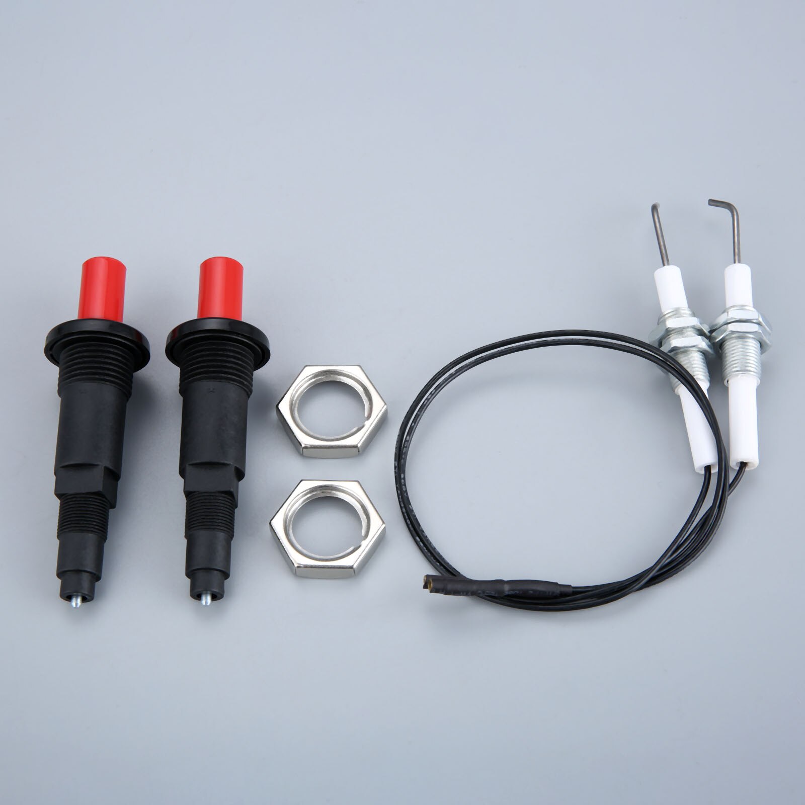 2kits Piezo Spark Ignition Set Push Button Spark Ignition Generator Piezo Gas Pilot Ignitor With Thread M10x1 for Oven Gas Grill