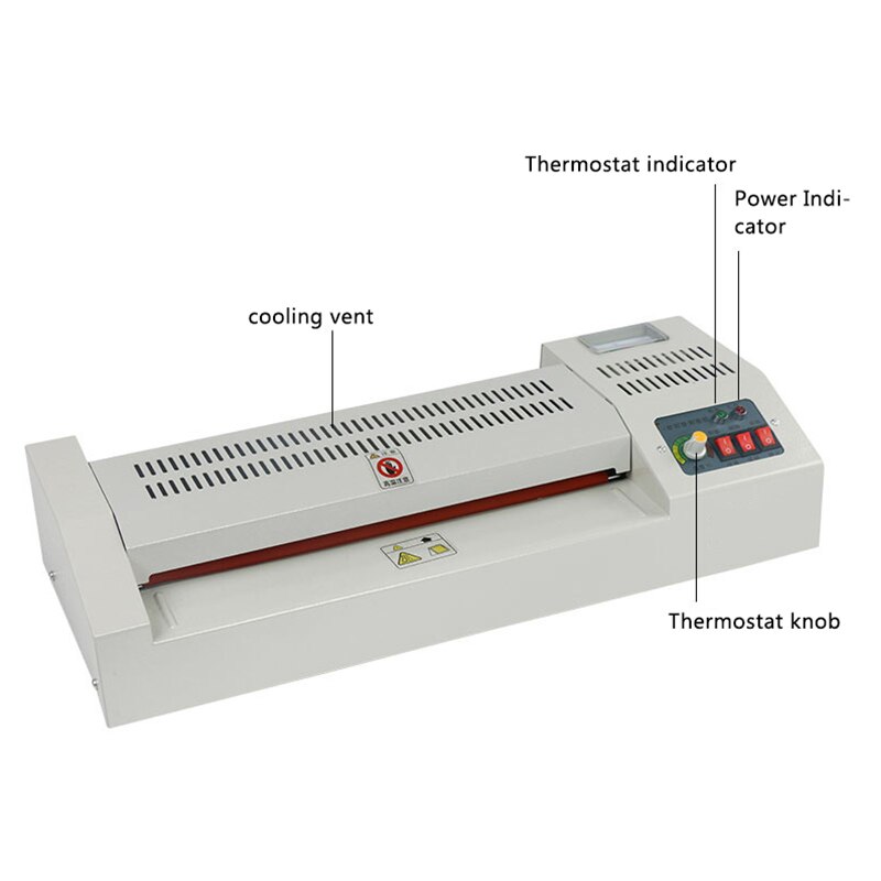 Laminador de Metal para oficina/hogar, máquina de laminación de 4 rodillos de 320mm, A3 foto A4, temperatura ajustable, nivel 320A