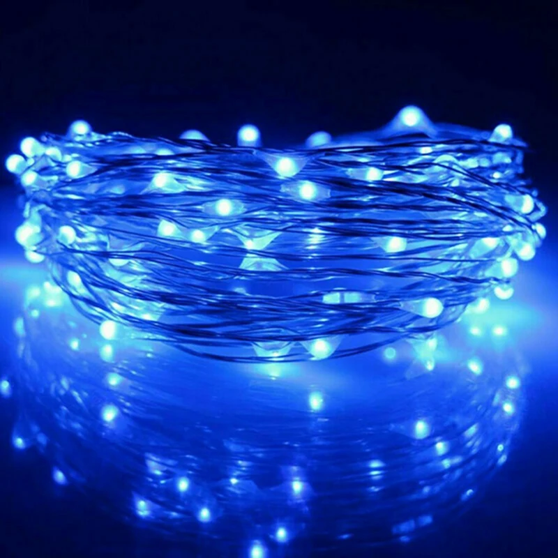 Guirnaldas de luces LED con botón de cadena, luz con batería, decoración del hogar, sala de estar, dormitorio, jardín, Navidad, boda, adorno de Año: changeable / 350 W