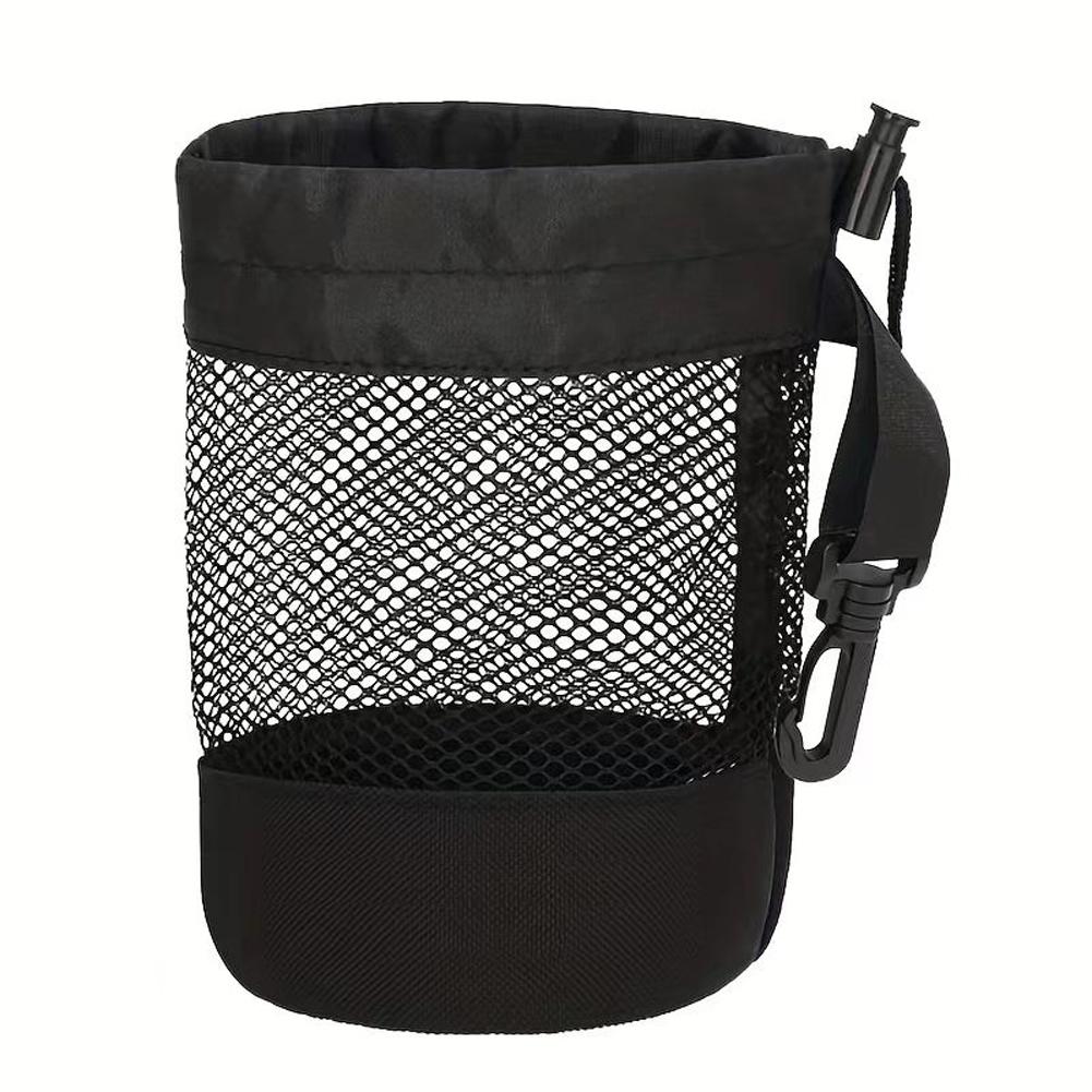 Mesh Golfbal Tassen Houder Opberg, Golf Accessoires Tennis Trekkoord Zakje Nylon Mesh Tas Zwarte Draagtas Golf Opbergtas: Default Title