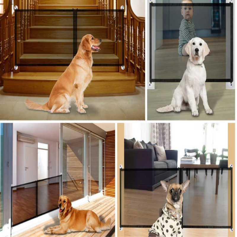 Dog Gate Ingenious Mesh Dog Fence For Indoor and Outdoor Safe Pet Dog gate Safety Enclosure Pet supplies Portable and foldable