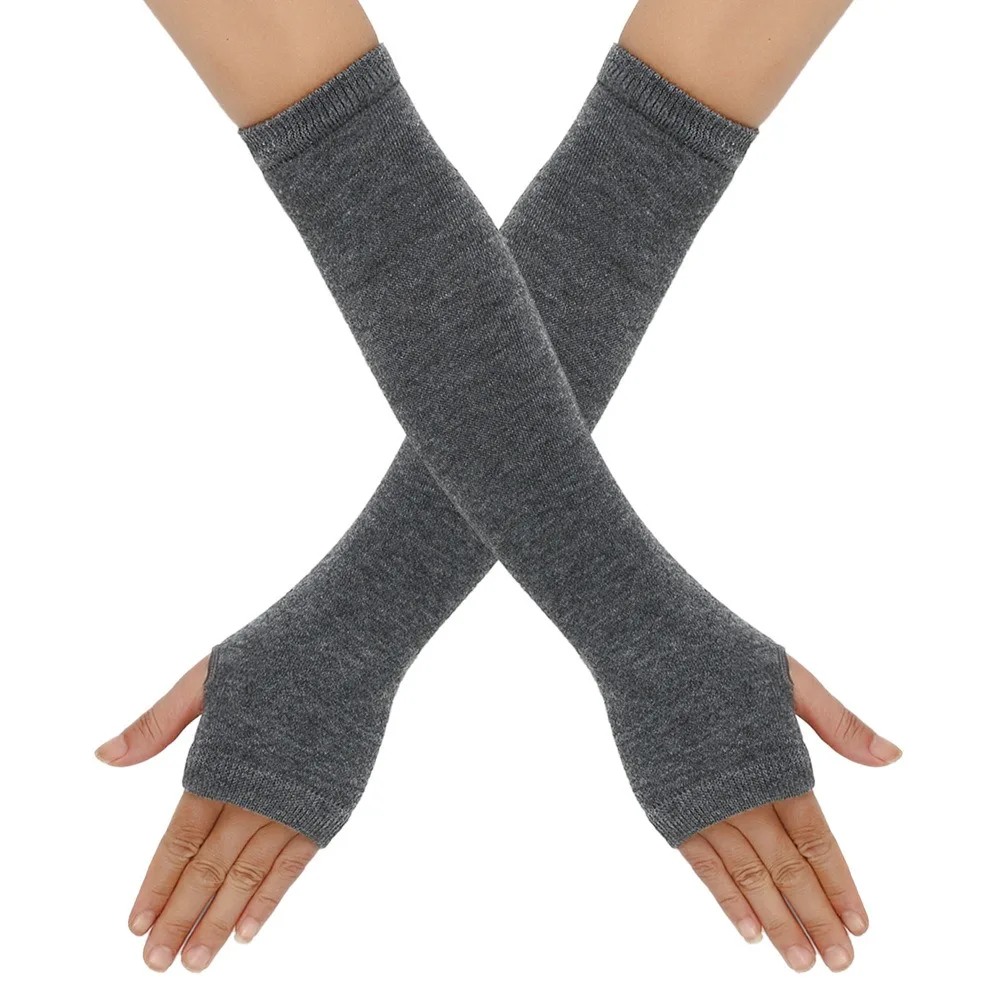 Frauen Emo Handschuhe Arm Hülse Wärmer Gestrickte Lange Fingerlose Handschuhe Fäustlinge Weihnachten Acces Gestreifte Ellenbogen Handschuhe: Armee Grün