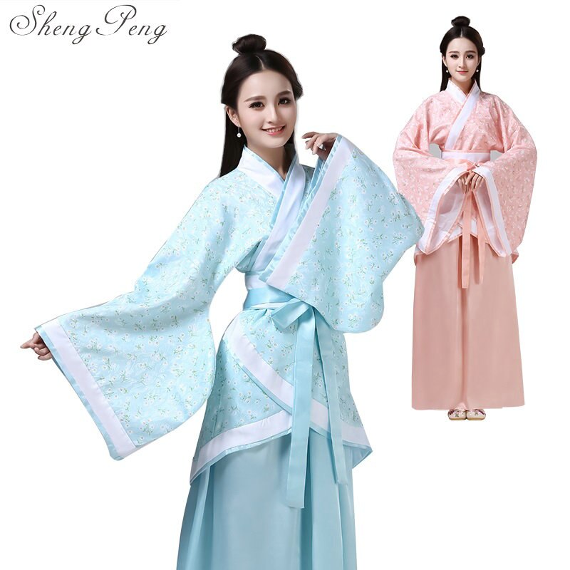 chinese folk dance fairy costume brocade women's classical hanfu costume traditional ancient chinese clothing CC399