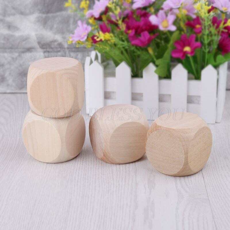 5Cm 6 Zijdig Blank Hout Dice Party Familie Diy Games Afdrukken Graveren Kid Speelgoed