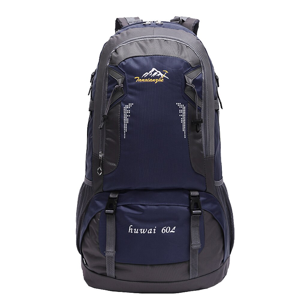 60L Waterproof Travel Hiking Camping Climbing Backpack Luggage Bag W/Bladder Bag: Dark blue