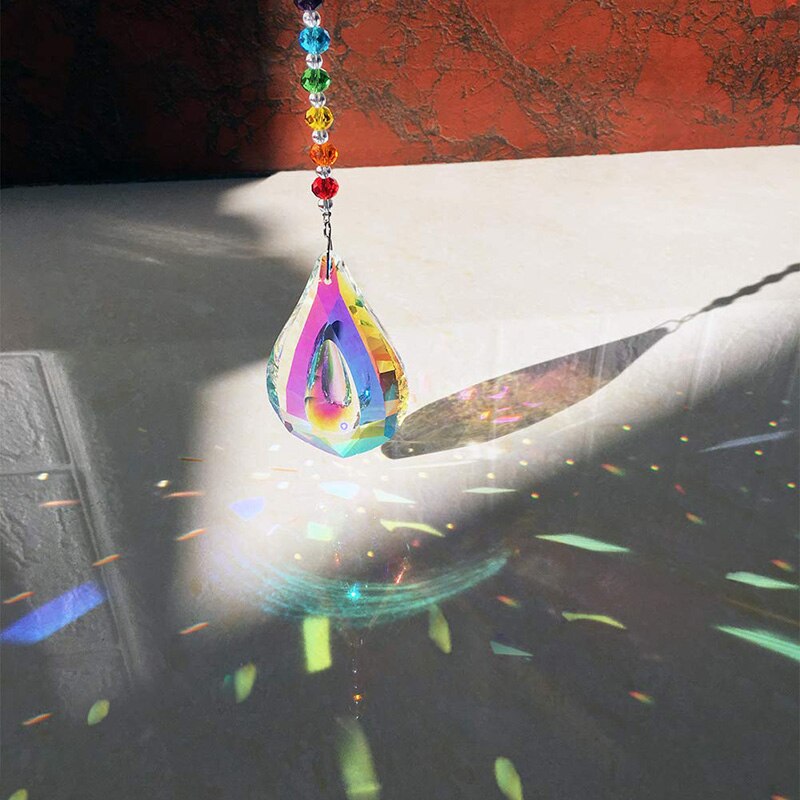 Gorące słońce łapacz Feng Shui kryształy okno duże Ab upuść pryzmat dekoracji wnętrz