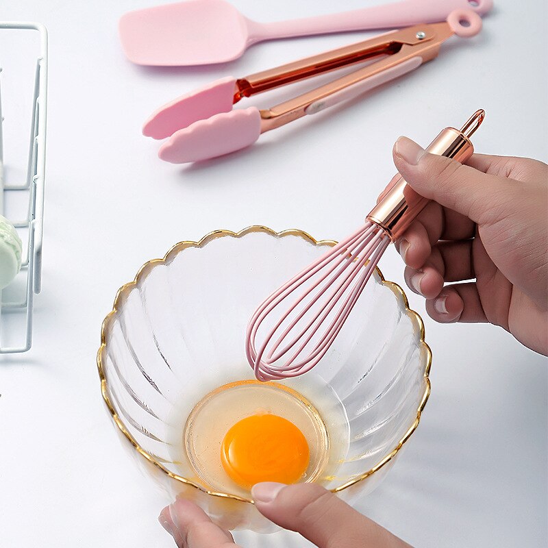 Kids Silicone Kitchenware Cooking Utensils Set Mini Kitchen Non-Stick Cookware Spatula Colander Baking Tool Cooking Dough Scrape