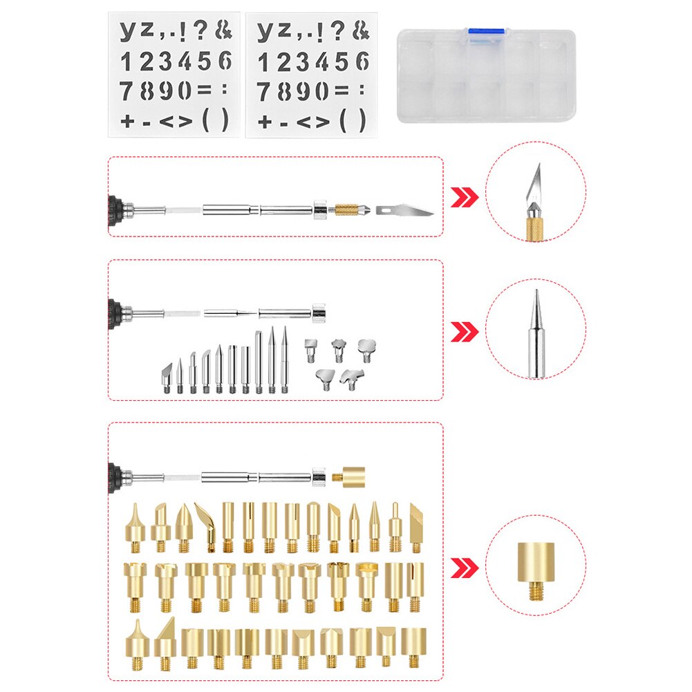 Wood Burning Kit 130 Pcs Soldering Pyrography Pen 60W With Adjustable Control Temperature Wood Burning Tool For Emboss Carving