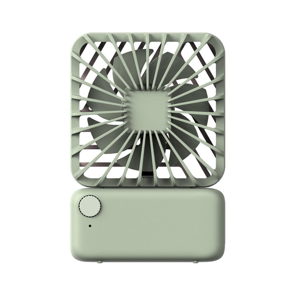 EastVita, ventilador de carga USB, pequeño ventilador cuadrado, Mini silencioso, lindo, portátil, para colgar en el cuello, ventilador eléctrico, ventilador de carga r57: green