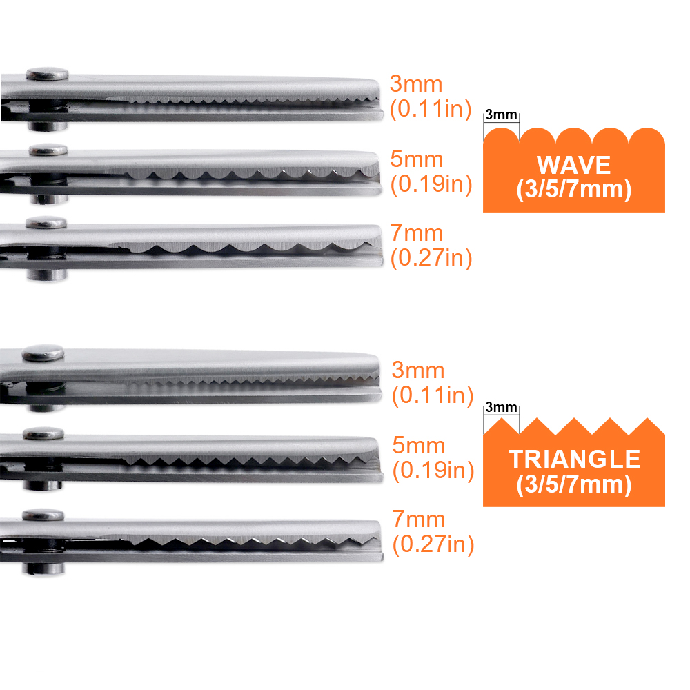 3/5/7Mm Zigzag Naaien Cut Dressmaking Tailor Shear Pinking Schaar Rvs Kant Schaar Leer craft Stof Schaar