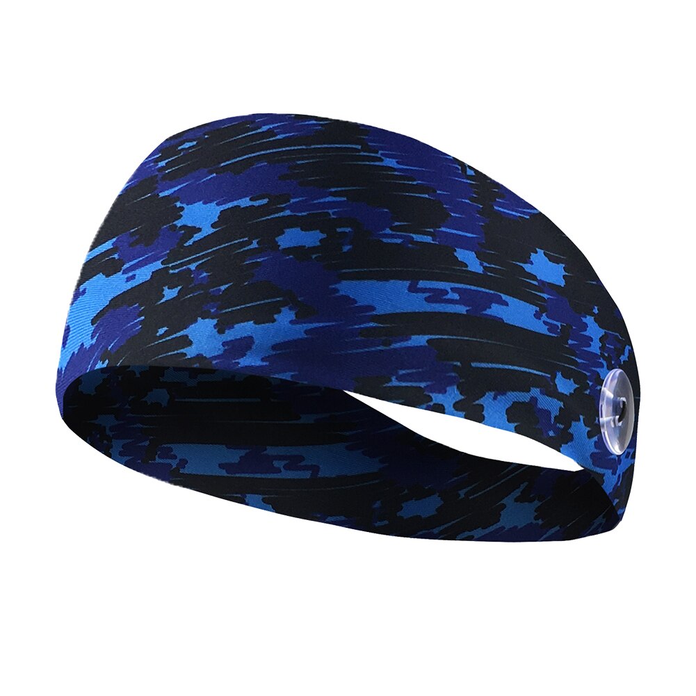 Unisex Elastische Knop Hoofdband Oor Saver Sport Fitness Zweet Hoofdband Haar Band Outdoor Running Fietsen Snel Droog Zweet Hairban: Blauw