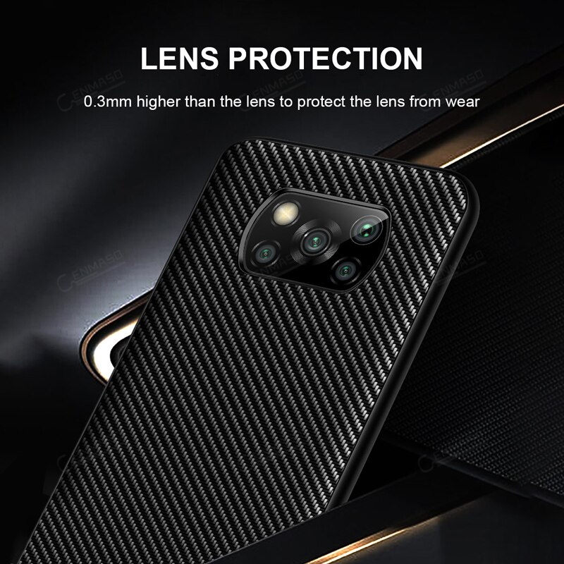 Capa Poco X3 Case For Xiaomi Poco X3 NFC M3 Case Carbon Fiber Leather Back Cover For Xiaomi Mi 10T PocoPhone X3 F2 Pro Case