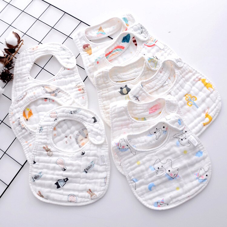 Bavoirs en mousseline de gaze pour bébé, Rotation à 360 degrés, 8 couches, Bandana, serviette pour -né, 2 pièces/lot: 2pcs Random Color A
