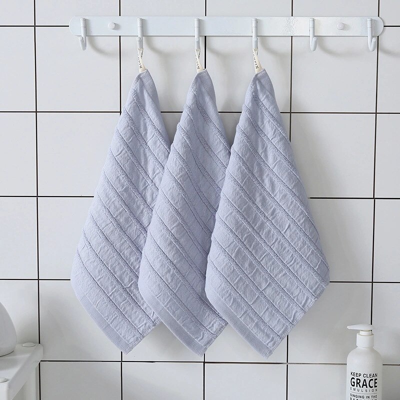 Square Towel Pure Cotton Geometric Printed Thicken Soft Towels Good Water Absorption Plain Dyed Home Bathroom Toalla Cuadrada: Color 9