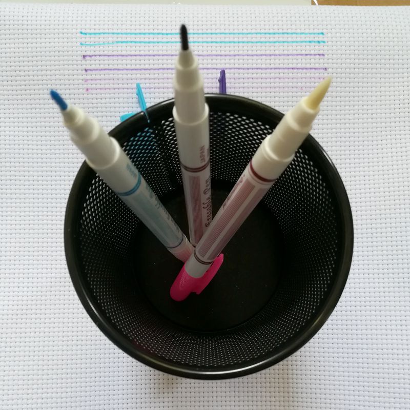 JHG Double Side Blue Water Erasable Pen Purple Fabric Marker Paint Pen Pink Air Erasable Pen Textile Markers Sewing Accessories