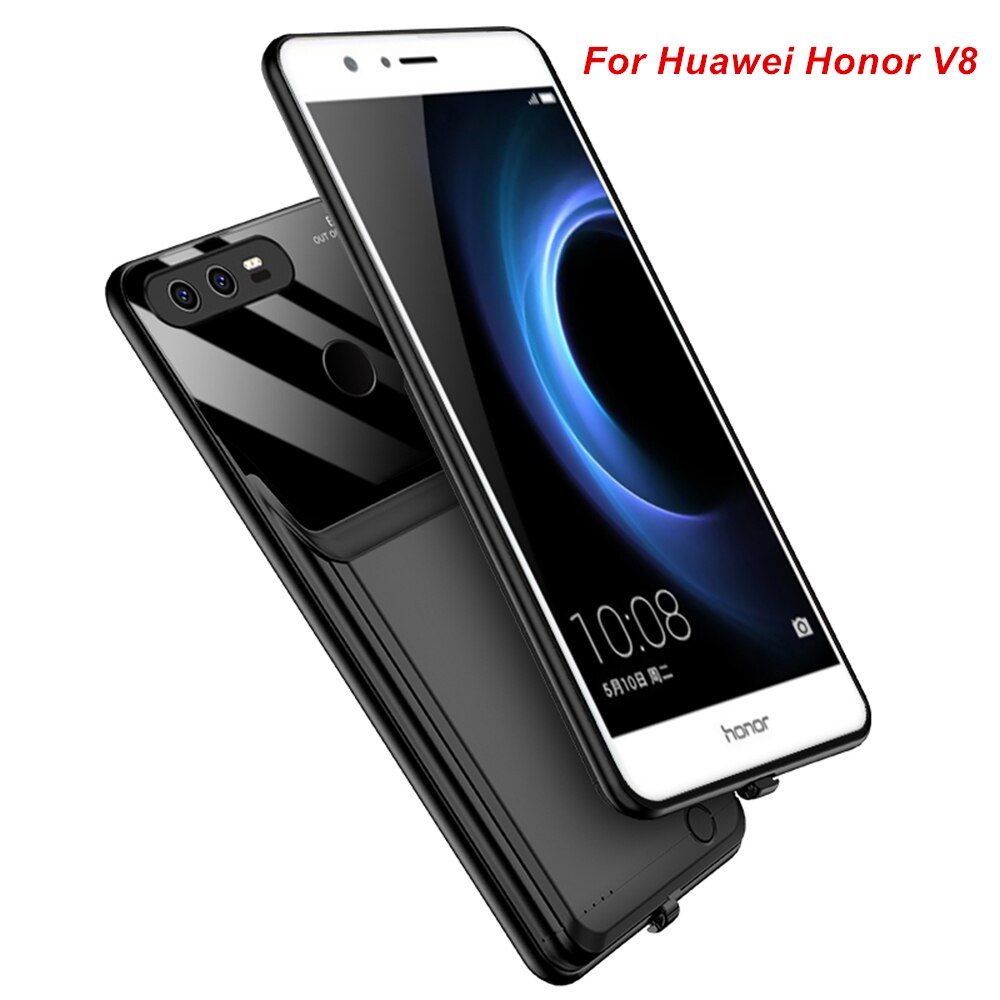 Bateria para huawei honor v8 v9 v20 aracgi, banco de energia 10000 mah para huawei honor v8 e v20 capa do carregador v20: Honor V8 Black