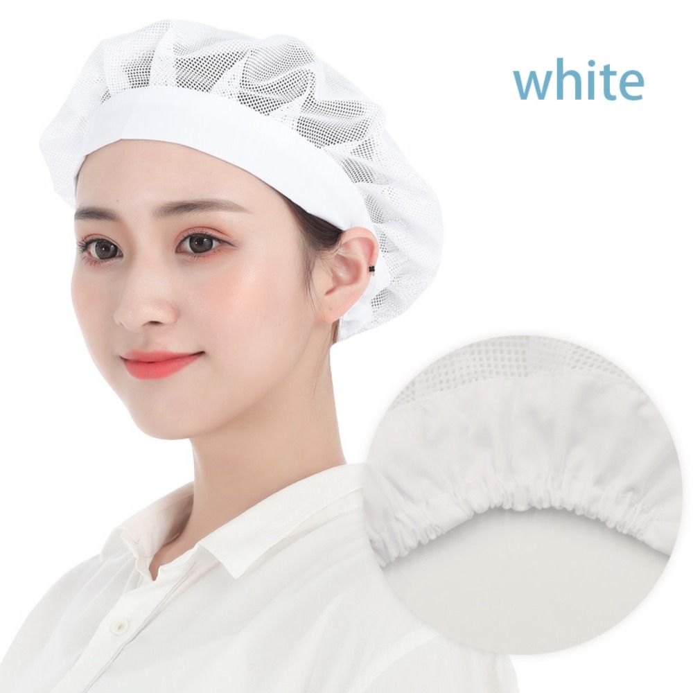 Hair Nets Chef Cap Chic Work Headband Food Service Cook Hat Bundled Hair Cooking Hygienic Cap Hotel: WHITE