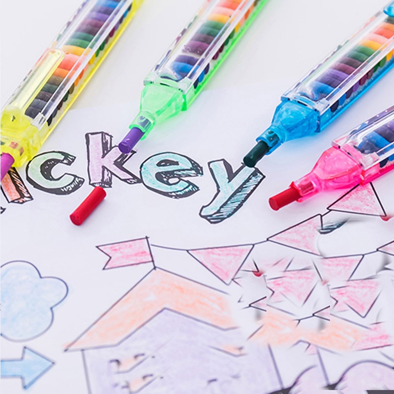 Crayón de cera de 20 colores para niños, bolígrafo de grafiti de colores, , educativo, para pintar y dibujar, suministros escolares, 1 ud.