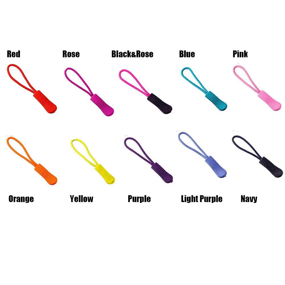 10PCS Zipper Pull Puller End Fit Rope Tag Fixer Zip Cord Tab Replacement Clip Broken Buckle Travel Bag for Sewing Clothes