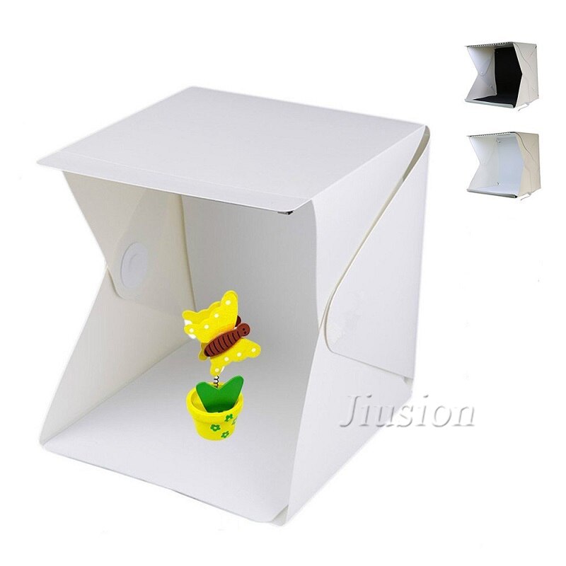 Portable Photo Studio Schieten Tent Opvouwbare Ingebouwde Led Light Box Softbox Kit Met 2 Achtergronden (Wit Zwart) voor Fotografie