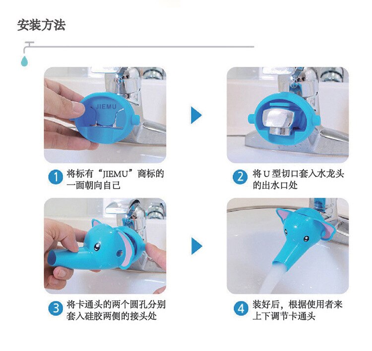 Børn håndvask værktøj udvidelse af vand gennem vandhane vandhane forlænger vask håndtag udvidelse toddler kid badeværelse
