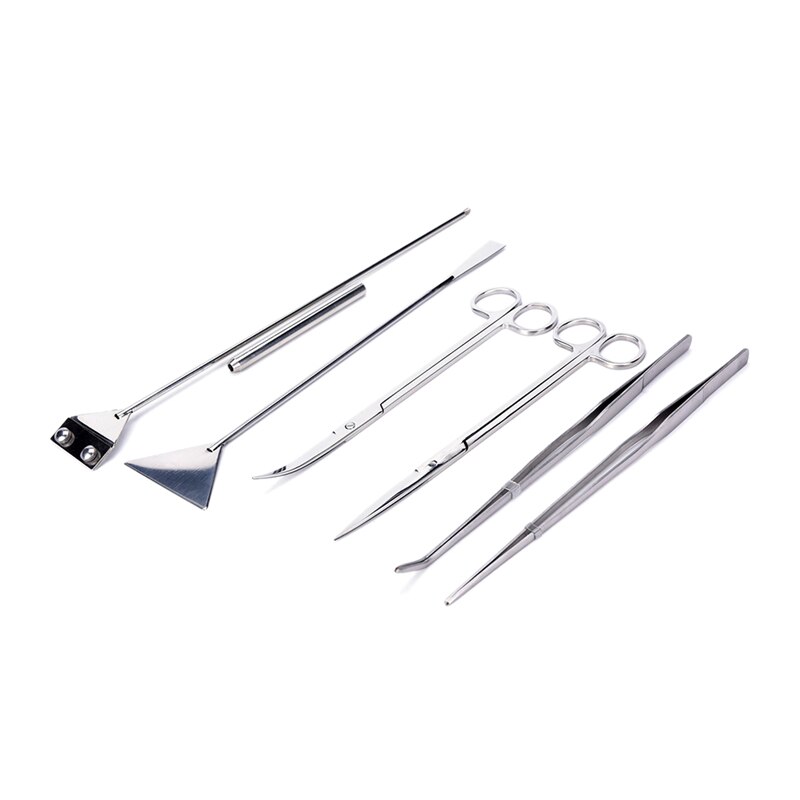 25~46cm Fish Tank Tongs Tweezers Scissor Spatula Stainless Steel Aquarium Aquascaping Kit Aquarium Tank Aquatic Plant Tools Sets