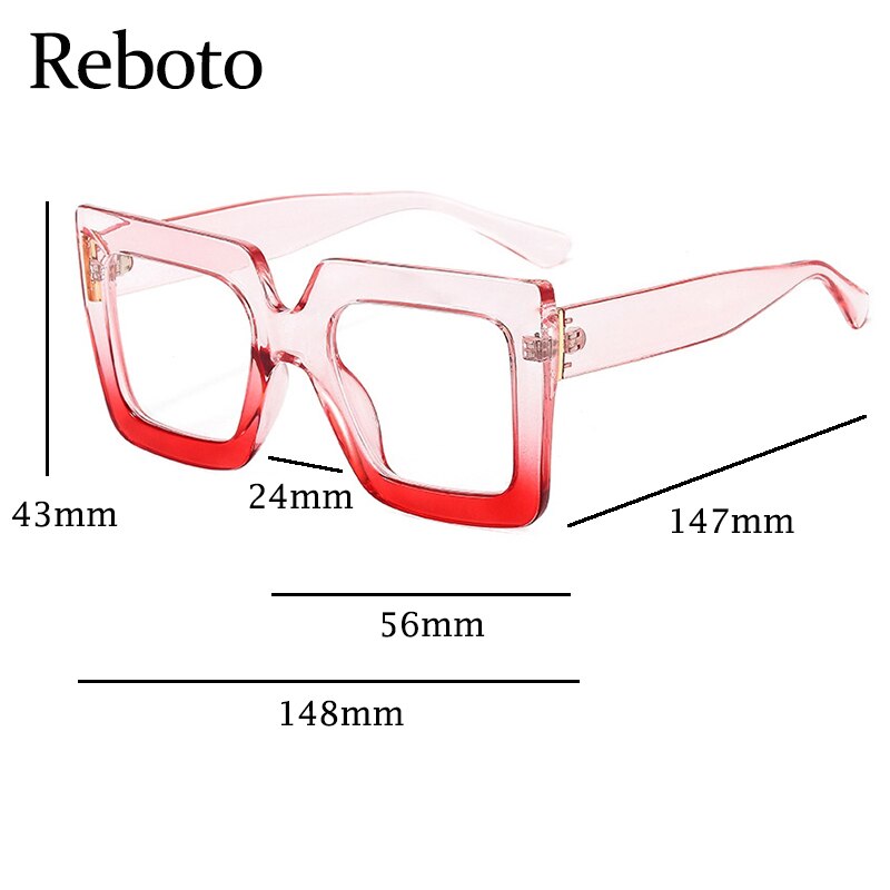 Gafas cuadradas transparentes con montura Vintage, lentes de de gran tamaño, para ordenador