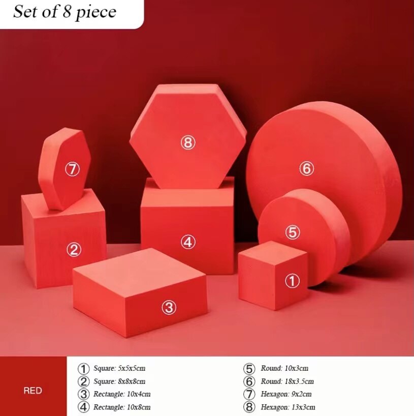 Fotografie Prop Fotografie Foam Geometrische Kubus Set Fotografie Prop Cosmetica Accessoires Foto 'S: Red