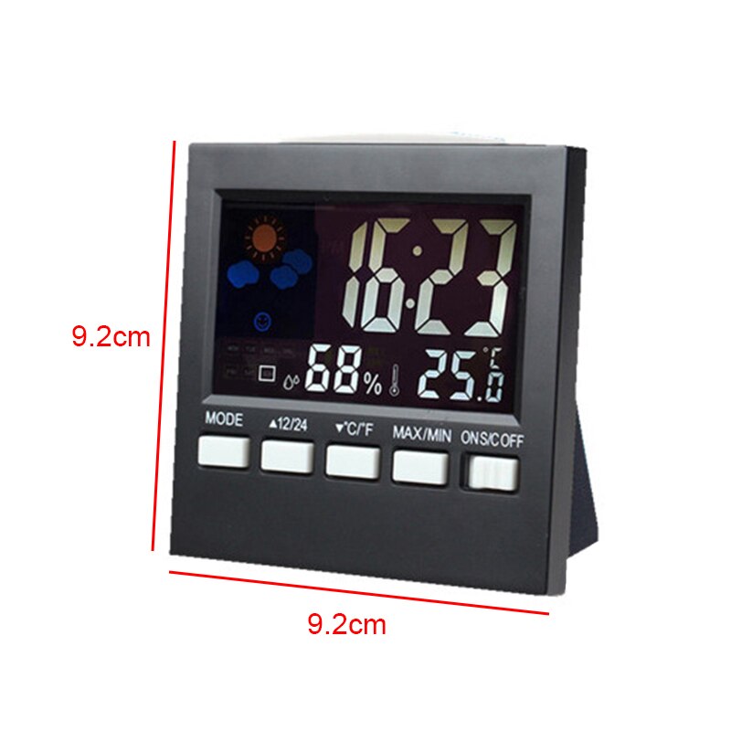LED Weather Clock Coice-activated Alarm Clock Thermometer Household Color Screen Perpetual Calendar Electronic Alarm Clock